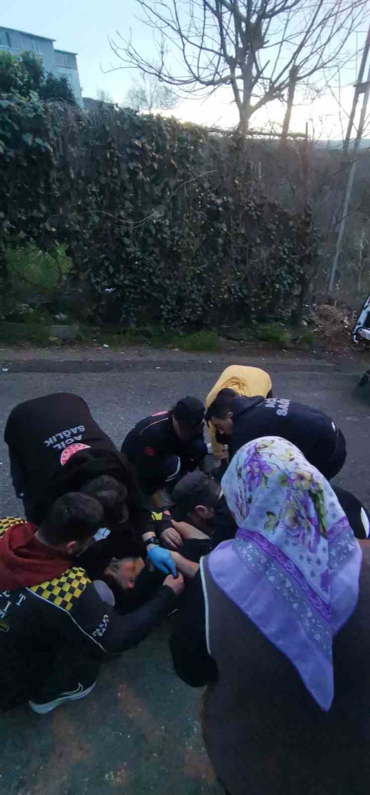 sariyerde bozuk yolun sebep oldugu kaza kamerada 1 yarali 4 OSa6mXKn