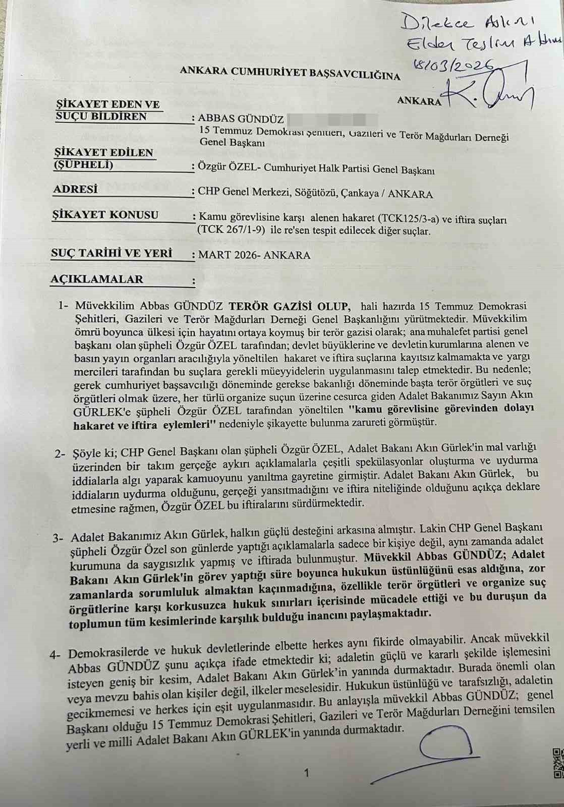 sehit yakinlari ve gazilerden chp genel baskani ozel hakkinda suc duyurusu 1