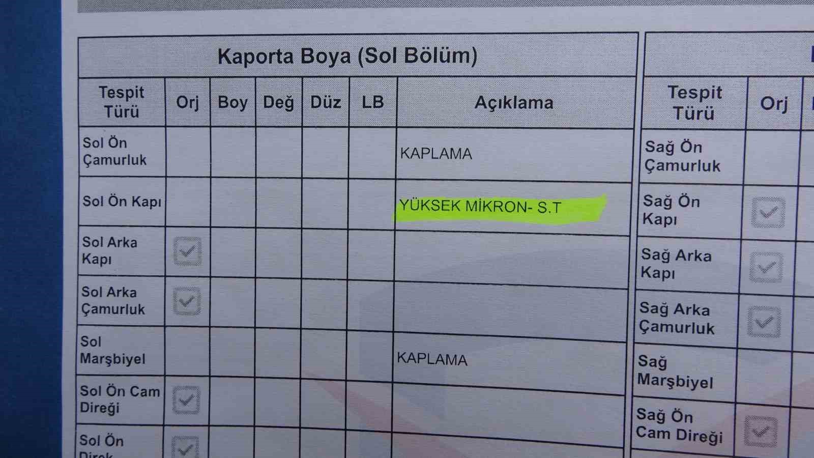 sifir aldigi araci ekspertizde boyali cikti yetkili servis iki farkli rapor verdi 8