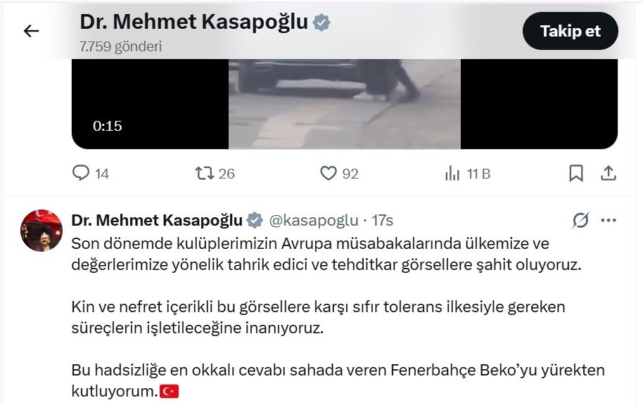 Sırp taraftarların ırkçı pankartına Kasapoğlu’ndan sert tepki 4 sirp taraftarlarin irkci pankartina kasapoglundan sert tepki 0 BGgjNvqq