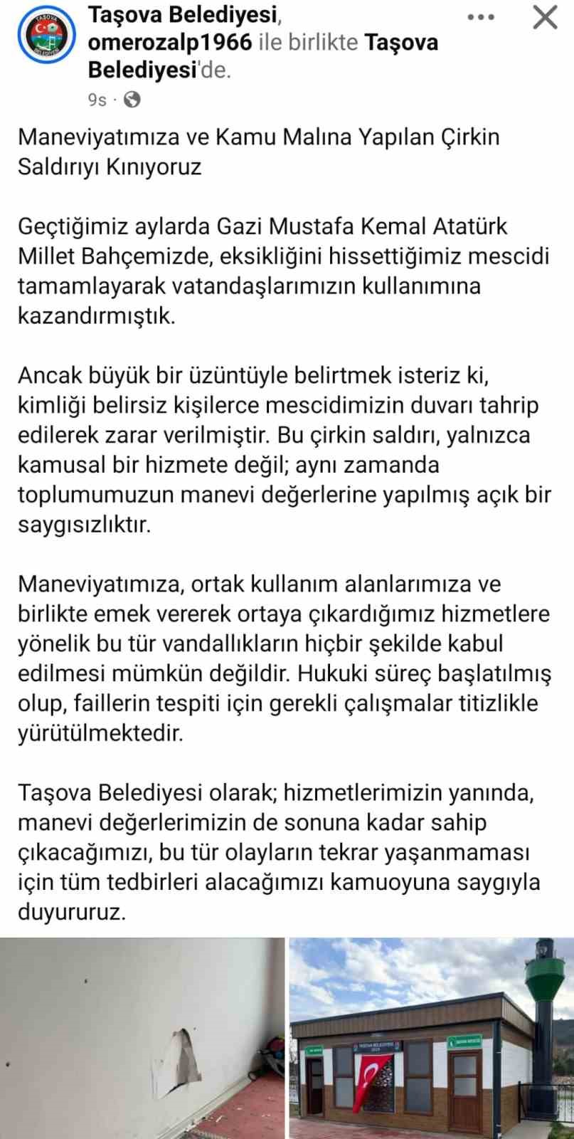 tasovada millet bahcesinde mescit duvari tahrip edildi 2