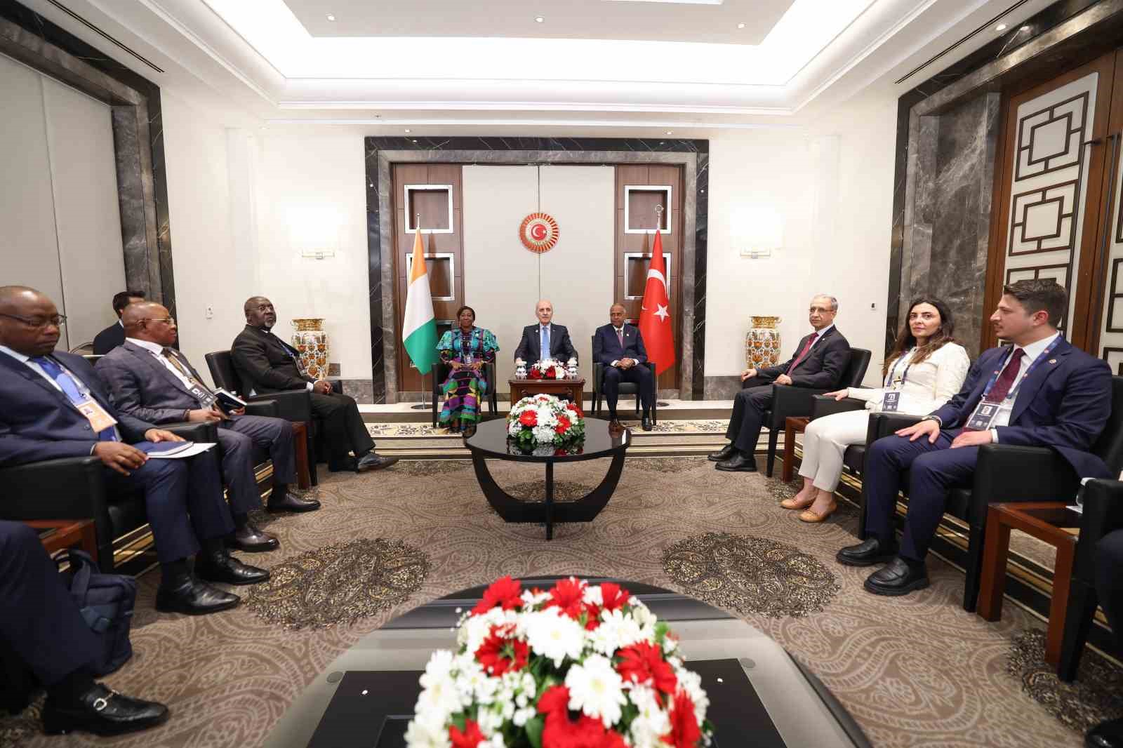 tbmm baskani kurtulmus fildisi sahili senatosu baskani camara ve ulusal meclisi baskani achi ile nLWNd3cG