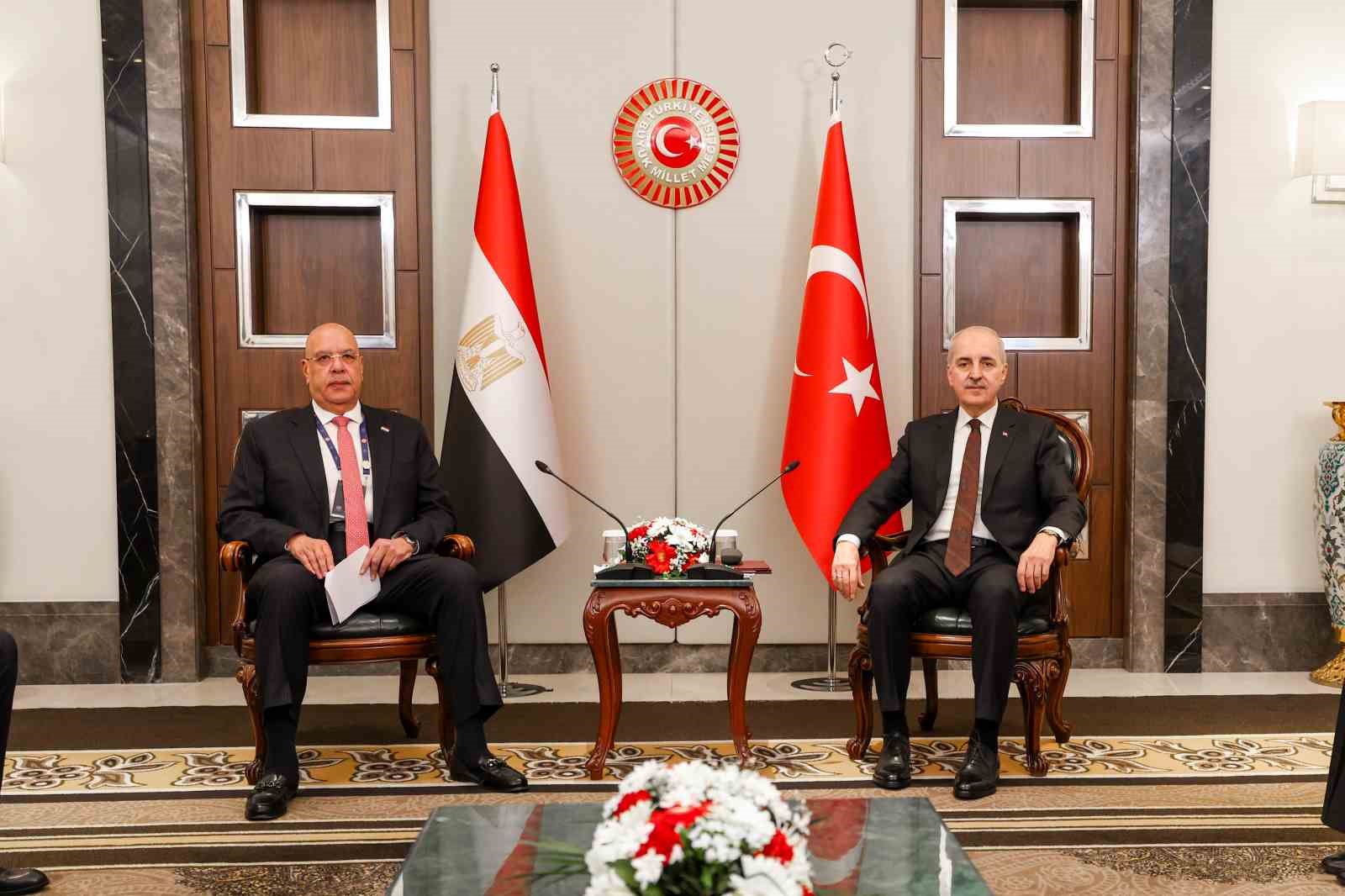 tbmm baskani kurtulmus misir temsilciler meclisi baskani badawy ile gorustu 0
