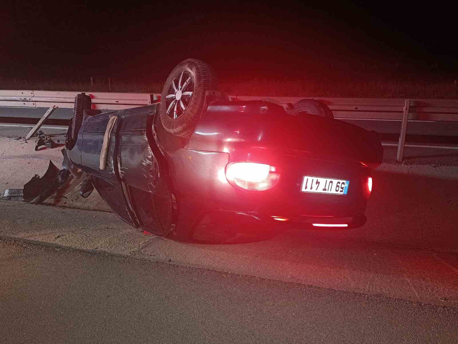 Tekirdağ’da otomobil takla attı: 1 yaralı 5 tekirdagda otomobil takla atti 1 yarali 1