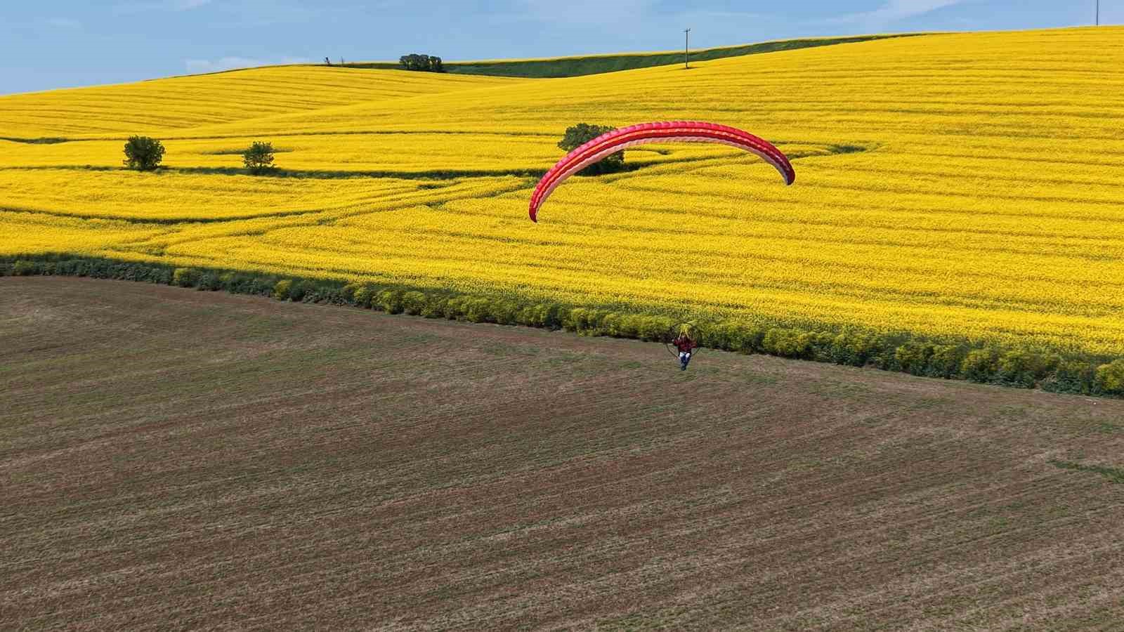 tekirdagda sari solen paramotorlar sari tarlalari gezdi 1 IbbvSfmt