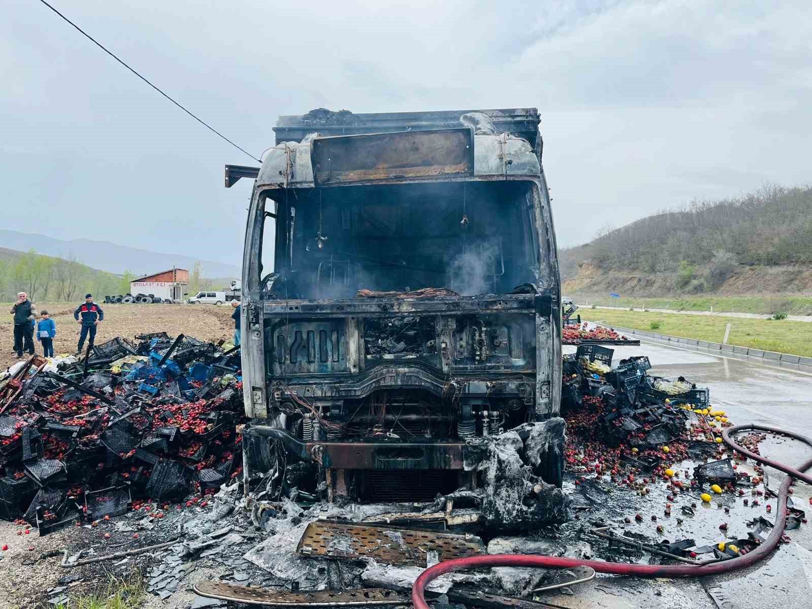 Tokat’ta çilek yüklü kamyon yandı 6 tokatta cilek yuklu kamyon yandi 2 wRfA8c95