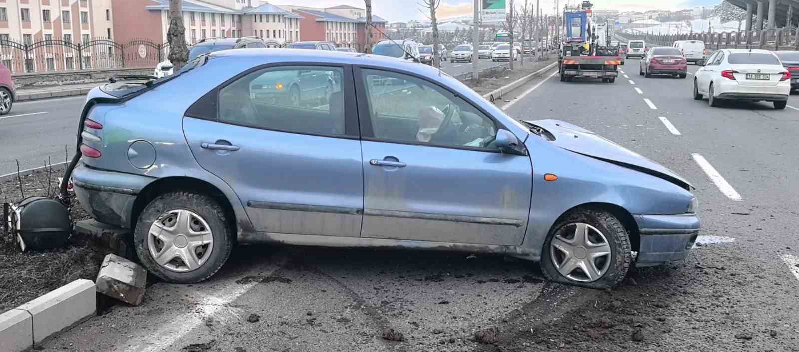 trafik kazasi sonrasi aractan kopan lpg tanki korku dolu anlar yasatti 2