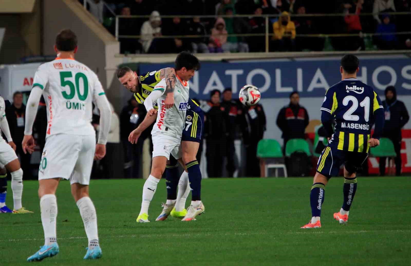 trendyol super lig alanyaspor 2 fenerbahce 1 ilk yari 14