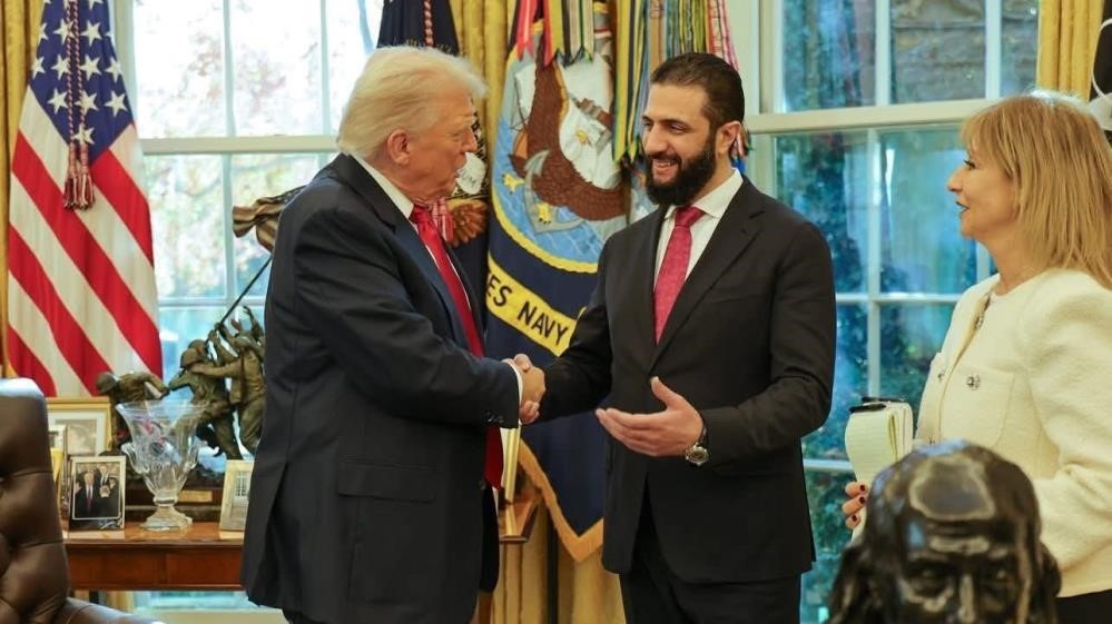 trump suriye devlet baskani ahmed es sara iyi seyler olmasi ve suriye ile israilin mureffeh t1QSsngT