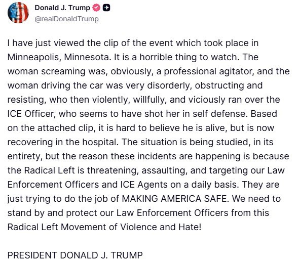 trumptan gocmenlik ve gumruk muhafaza dairesi ajanlarinin bir kadini vurarak oldurmesi ile ilgili aciklama m9JvyClf
