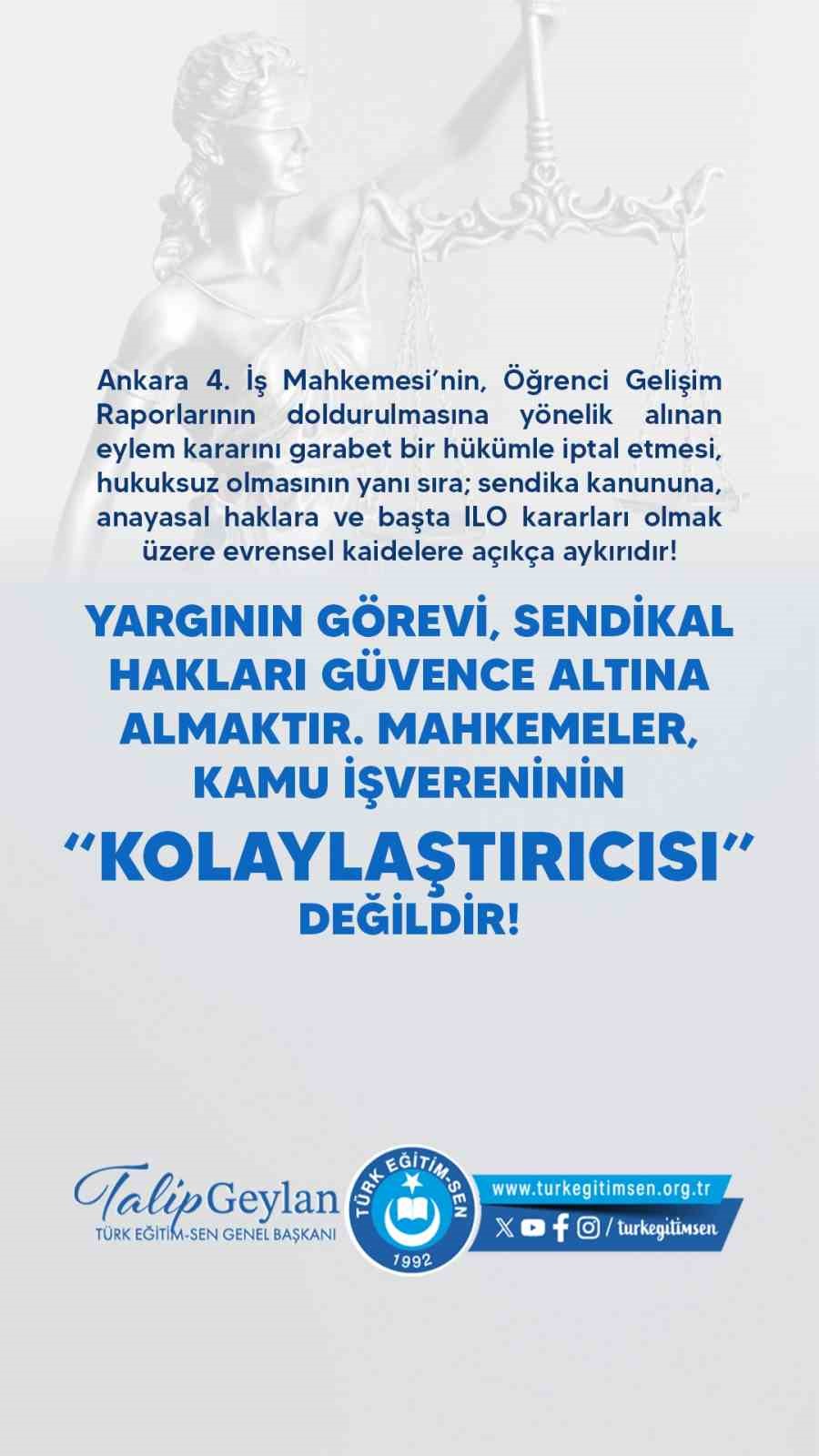 turk egitim sen genel baskani geylan mahkemeler kamu isvereninin kolaylastiricisi degildir 0 zMfKJrNL
