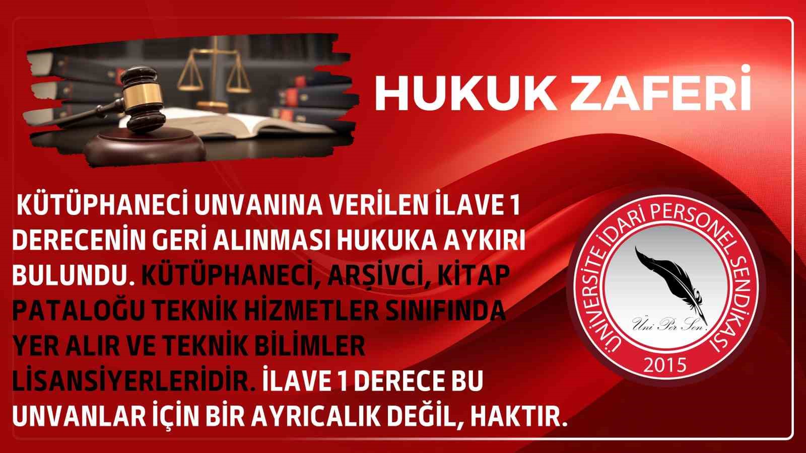 unipersen kutuphaneci arsivci ve kitap patalogu unvanlari icin ilave 1 derece ayricalik degil haktir