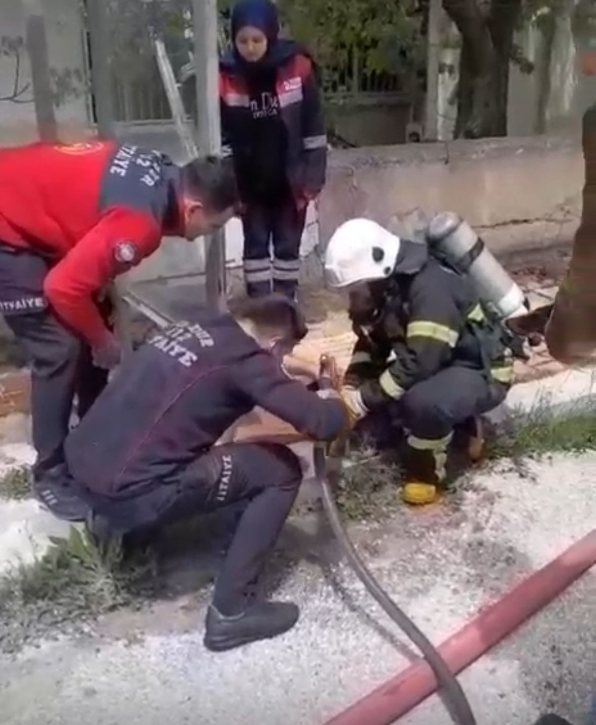 yanginda ev sahibi dumandan etkilendi mahsur kalan kedi ekiplerce kurtarildi 1 lPzUt5ku