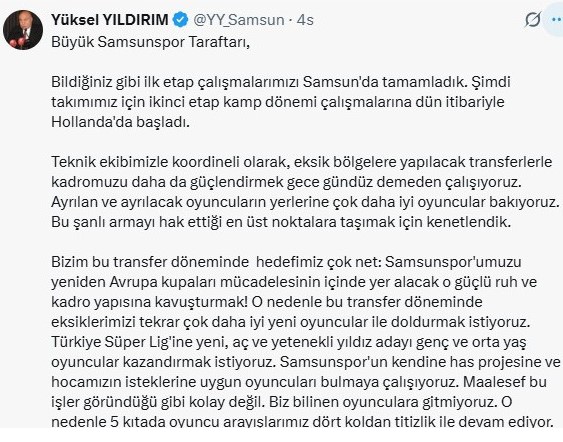 yuksel yildirim ayrilan oyuncularin yerine cok daha iyilerine bakiyoruz 0 yKnjlHjp