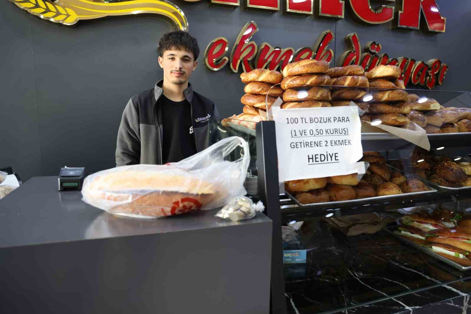 yuz lira bozuk para getirene iki ekmek hediye 2
